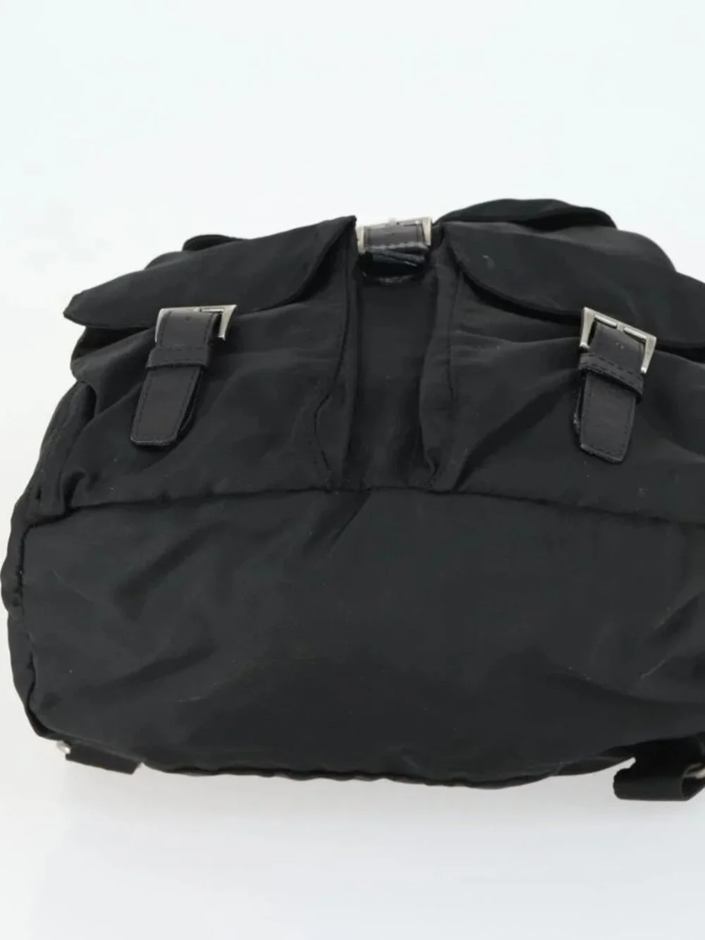 PRADA Backpack Nylon Black Silver Auth bs33077